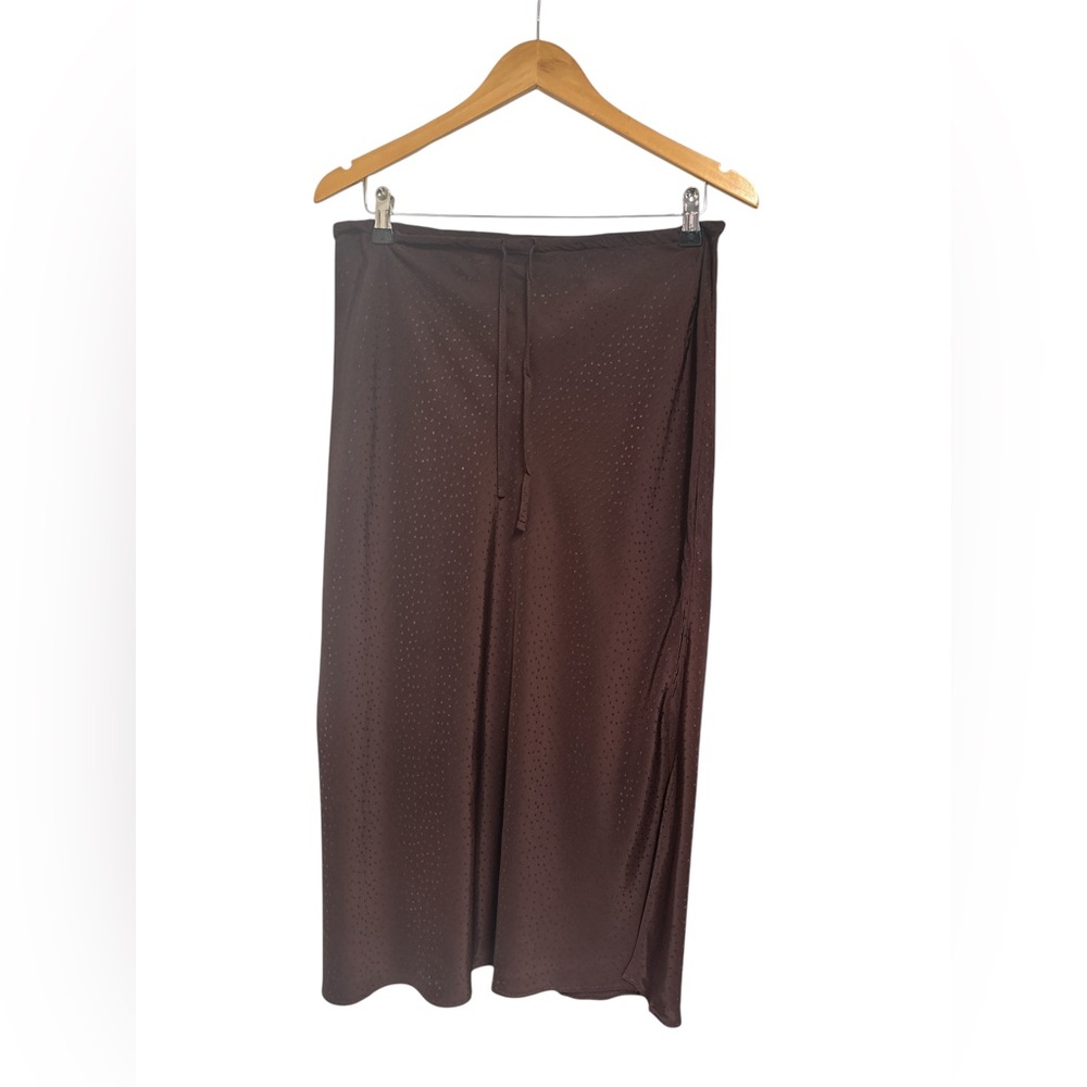 Madewell Womens Brown Midi Skirt With Tie Waist Detail